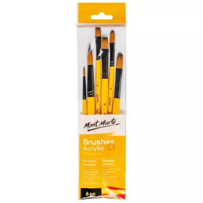 Mont Marte Gallery Series Acrylic Brush Set Signature 6-Piece