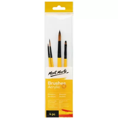 Mont Marte Gallery Series Acrylic Brush Set Signature 4-Piece - 1