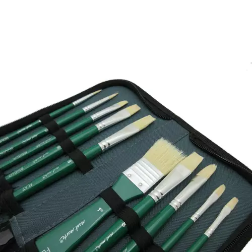 Mont Marte Gallery Series Oil Paint Brush Set 11 Pieces with Bag - 4