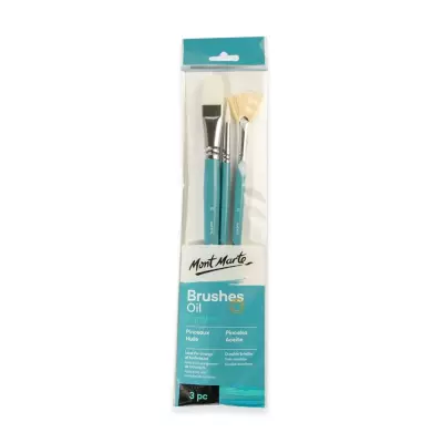 Mont Marte Gallery Series Oil Paint Brush Set Signature 3-Piece