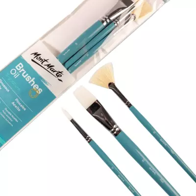 Mont Marte Gallery Series Oil Paint Brush Set Signature 3-Piece (1)