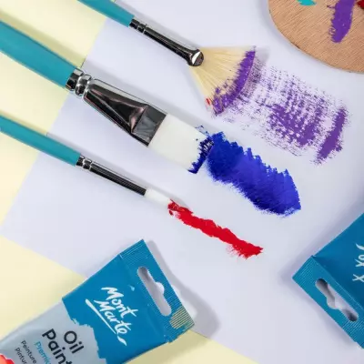 Mont Marte Gallery Series Oil Paint Brush Set Signature 3-Piece - 3