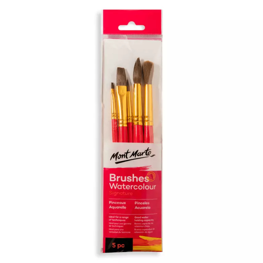 Mont Marte Gallery Series Oil Paint Brush Set Signature 5-Piece - 1