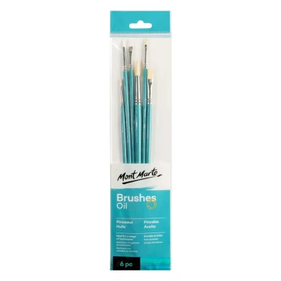 Mont Marte Gallery Series Oil Paint Brush Set Signature 6-Piece