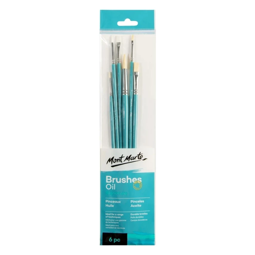 Mont Marte Gallery Series Oil Paint Brush Set Signature 6-Piece - 1