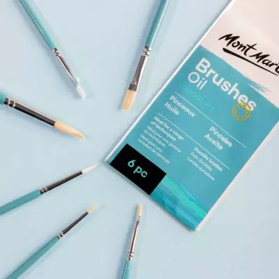 Mont Marte Gallery Series Oil Paint Brush Set Signature 6-Piece (1)