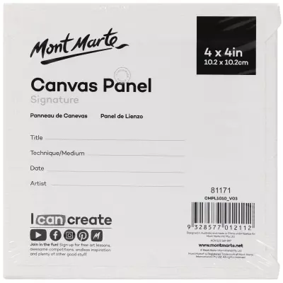 Mont Marte Pressed Canvas 10.2x10.2 cm Pack of 5 - 2