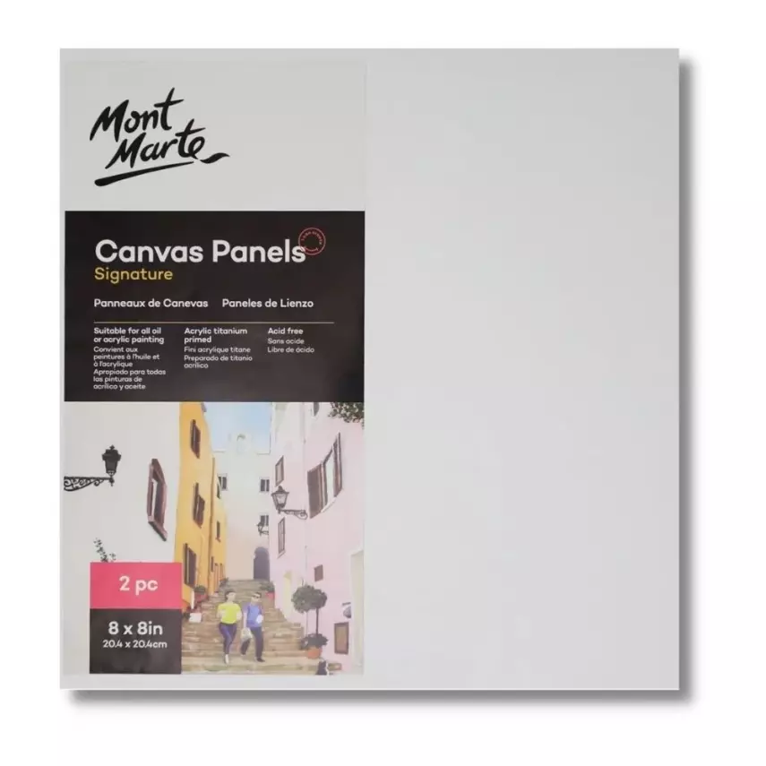 Mont Marte Pressed Canvas 20.4x20.4 cm 3 mm Pack of 2 - 1