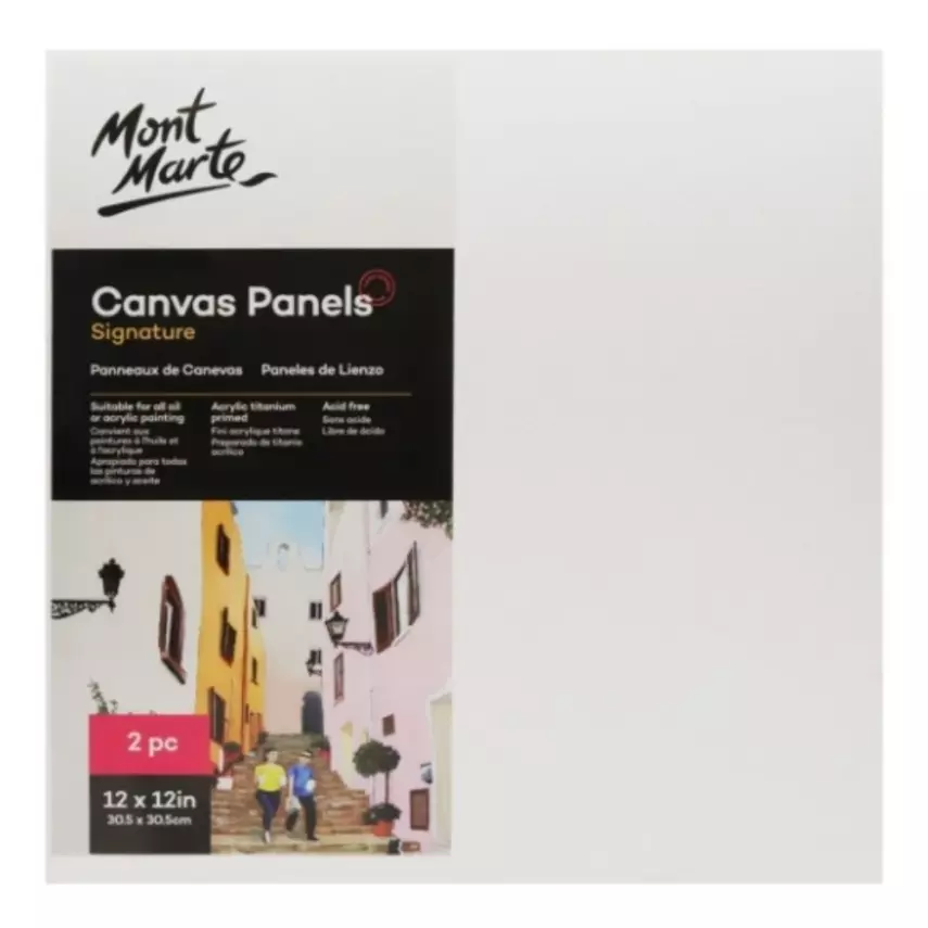 Mont Marte Pressed Canvas 30.5x30.5 cm Pack of 2 - 1