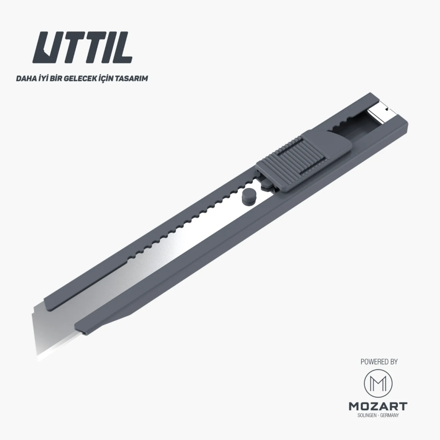 Mozart Uttil 18 mm Pocket Size Segmentless Utility Knife - 4