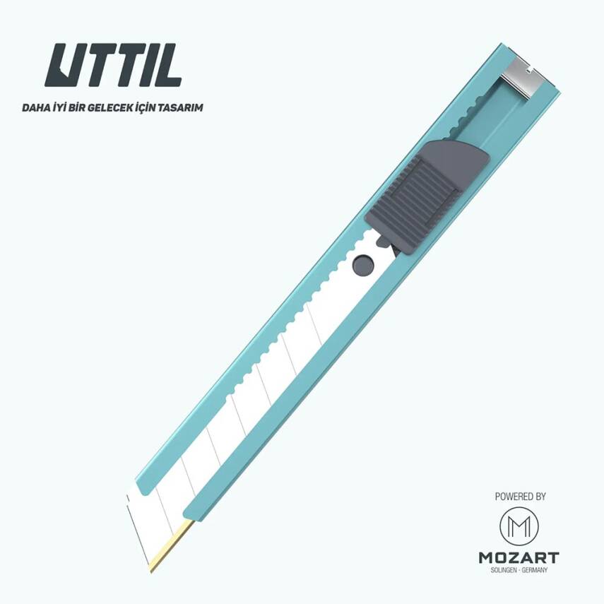 Mozart Uttil Maket Bıçağı Geniş Model Turkuaz - 1