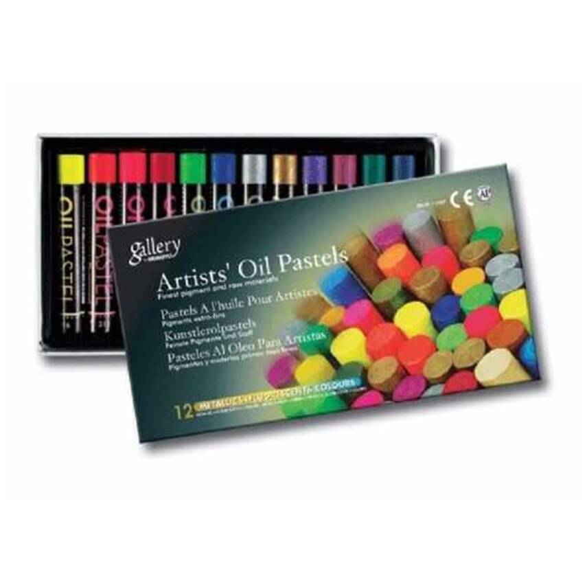 Mungyo Artists Oil Pastels 6 Metallic + 6 Fluorescent Colors - 1