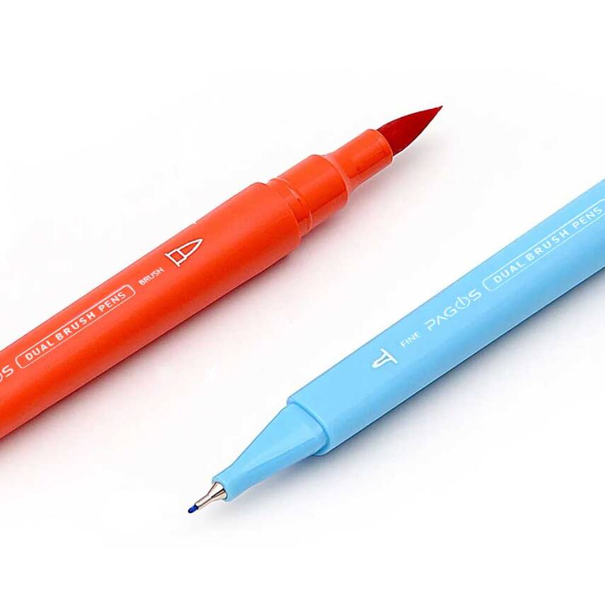 Pagos 120 Color Dual Brush Water-Based Marker Set - 4