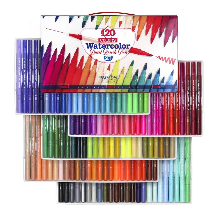Pagos 120 Renk Dual Brush Su Bazlı Marker Seti - 2