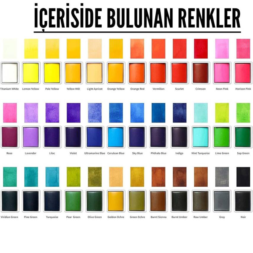 Pagos Özel Kutulu Suluboya Seti 36 Renk - 5