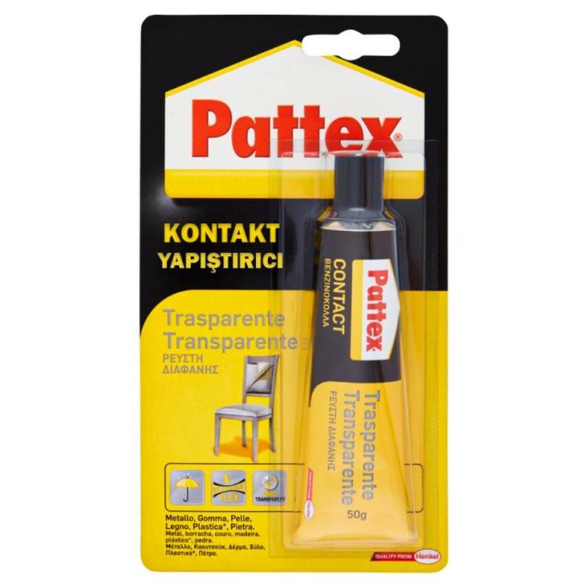 Pattex Şeffaf Kontakt Yapıştırıcı Metal-Plastik-Cam 50 gr - 1