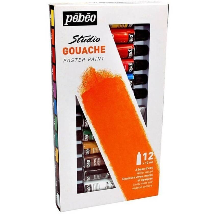 Pebeo Gouache Paint Set 12 ml x 12 Pieces - 1