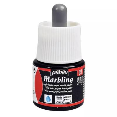 Pebeo Marbling Ebru Boyası 45 ml Şişe 09 Black - 3