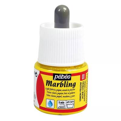 Pebeo Marbling Marbling Paint 45 ml Bottle 01 Lemon Yellow