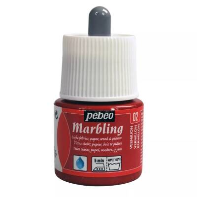 Pebeo Marbling Marbling Paint 45 ml Bottle 02 Vermilion - 2