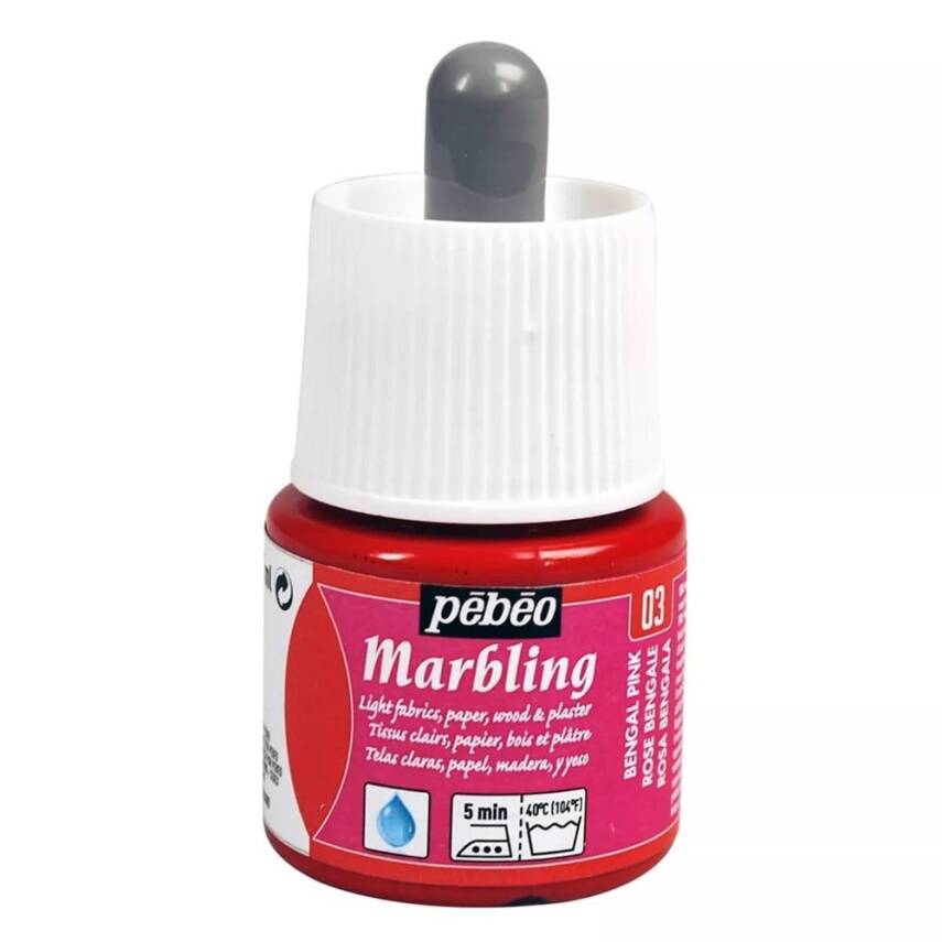 Pebeo Marbling Marbling Paint 45 ml Bottle 03 Bengal Pink - 2