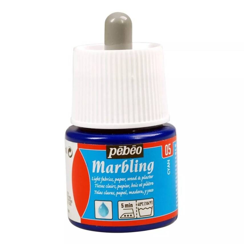 Pebeo Marbling Marbling Paint 45 ml Bottle 05 Cyan - 2