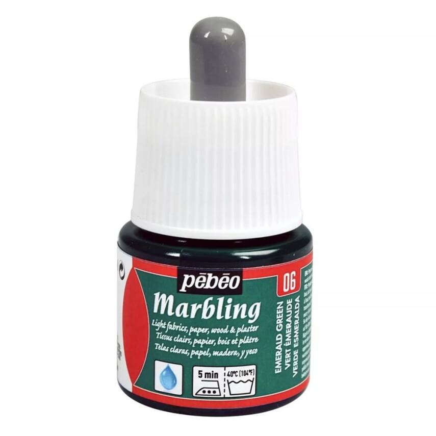 Pebeo Marbling Marbling Paint 45 ml Bottle 06 Emerald Green - 2