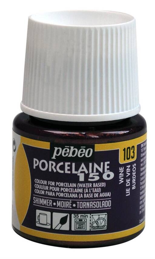 Pebeo Porcelaine 150 Fırınlanabilir Porselen Boyası 45 ml 103 Shimmer Wine - 1