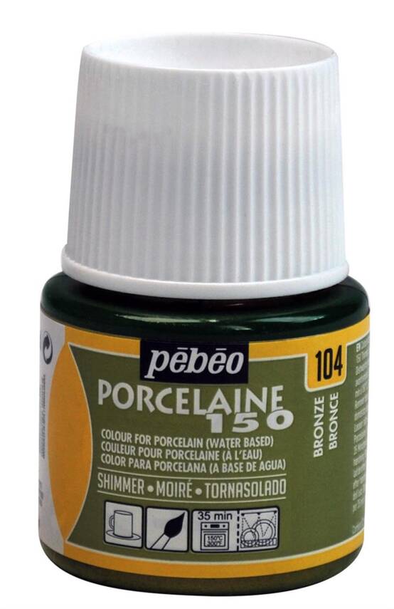 Pebeo Porcelaine 150 Fırınlanabilir Porselen Boyası 45 ml 104 Shimmer Bronze - 2