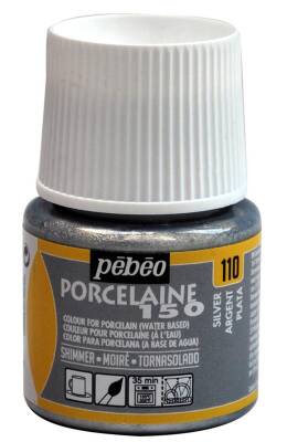 Pebeo Porcelaine 150 Fırınlanabilir Porselen Boyası 45 ml 110 Shimmer Silver