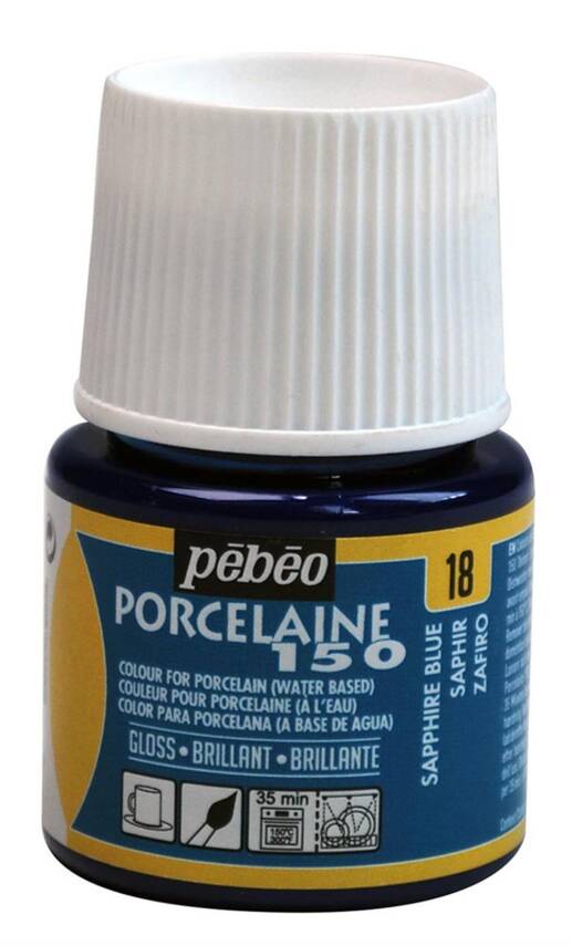 Pebeo Porcelaine 150 Fırınlanabilir Porselen Boyası 45 ml 18 Sapphire Blue - 1