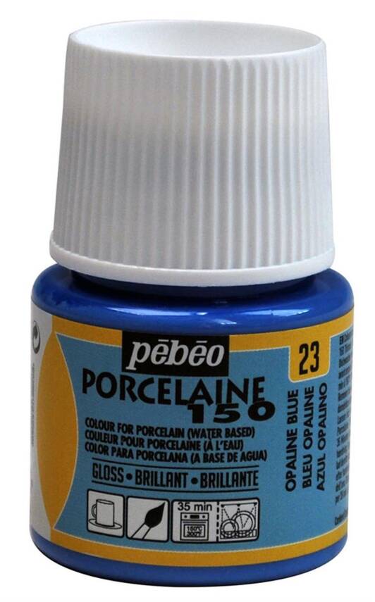 Pebeo Porcelaine 150 Fırınlanabilir Porselen Boyası 45 ml 23 Opaline Blue - 1