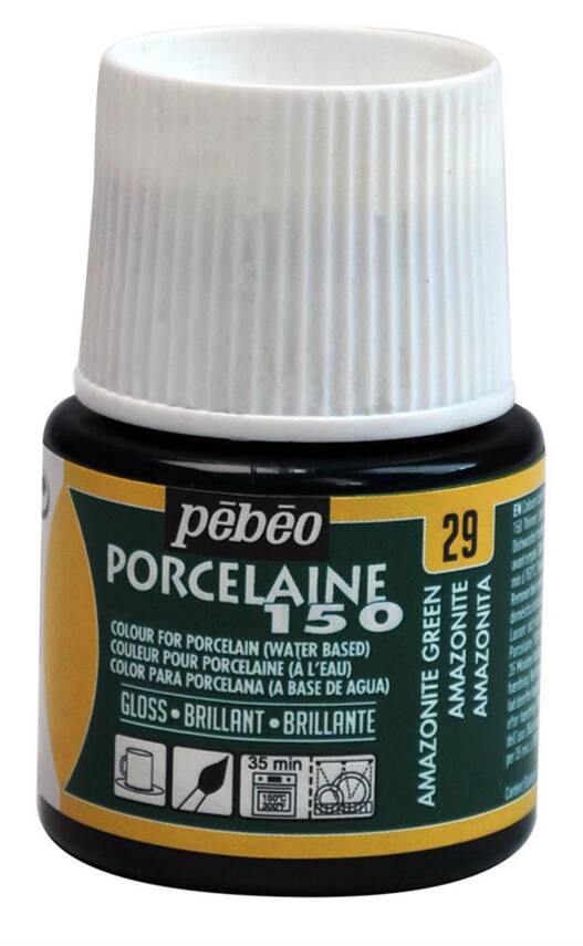 Pebeo Porcelaine 150 Fırınlanabilir Porselen Boyası 45 ml 29 Amozonite Green - 1