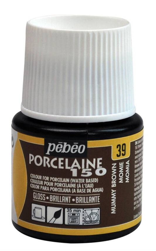 Pebeo Porcelaine 150 Fırınlanabilir Porselen Boyası 45 ml 39 Mummy Brown - 1