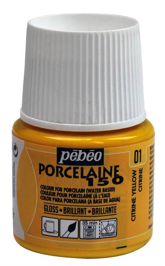 Pebeo Porcelaine 150 Fırınlanabilir Porselen Boyası 45 ml Citrine Yellow - 1