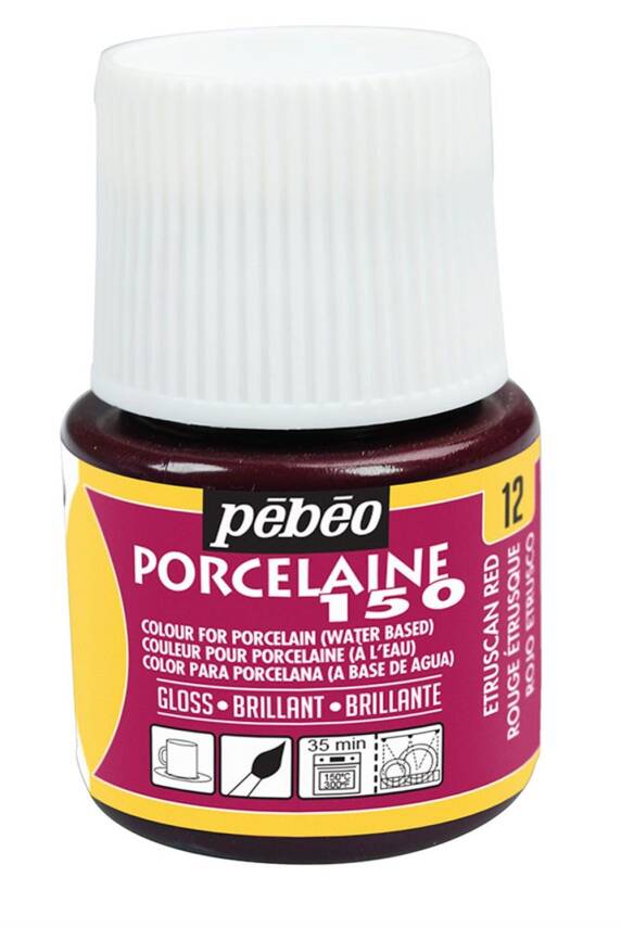 Pebeo Porcelaine 150 Fırınlanabilir Porselen Boyası 45 ml Etruscan Red - 1
