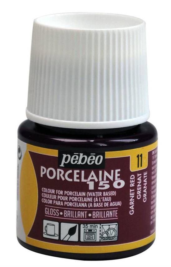 Pebeo Porcelaine 150 Fırınlanabilir Porselen Boyası 45 ml Garnet Red - 1