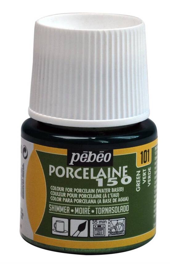 Pebeo Porcelaine Paint 45 ml 101 Shimmer Green - 1