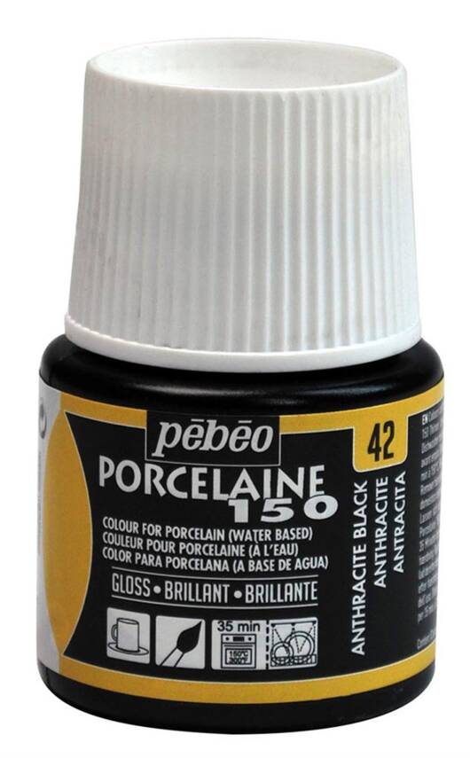 Pebeo Porcelaine Paint 45 ml 42 Anthracite Black - 1