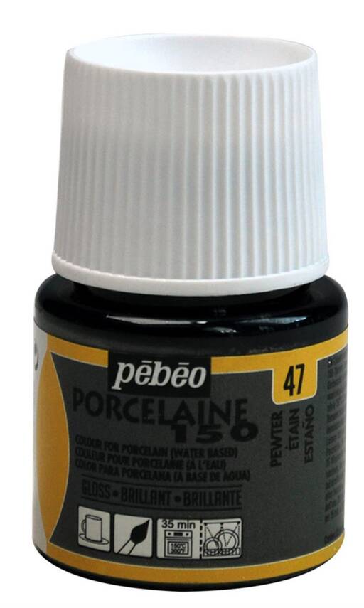 Pebeo Porcelaine Paint 45 ml 47 Pewter - 1