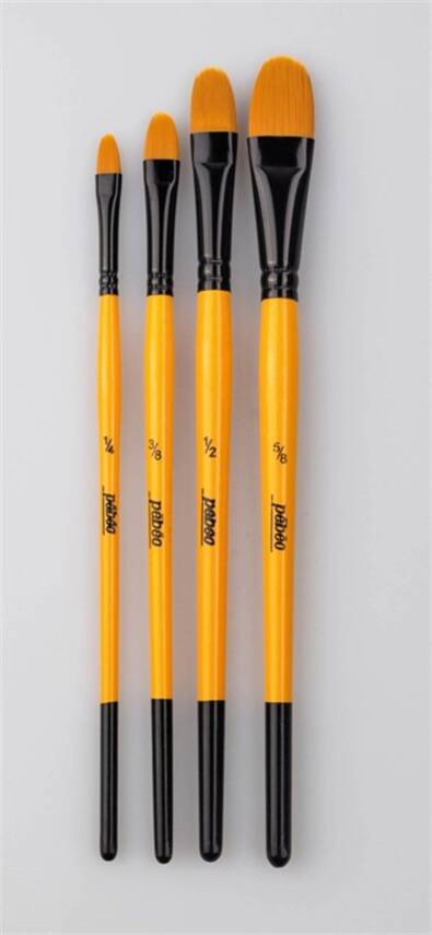 Pebeo Set-11 4-Piece Brush Set (Filbert-Shape No: 1/4, 3/8, 1/2, 5/8) - 1