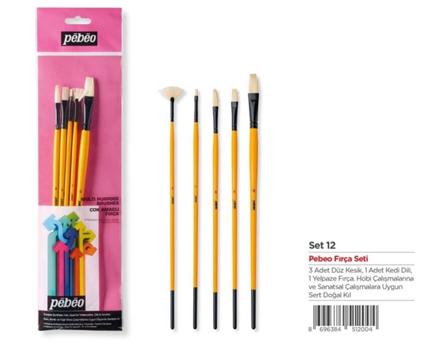 Pebeo Set-12 5Li Yağlıboya Fırça Seti - 1