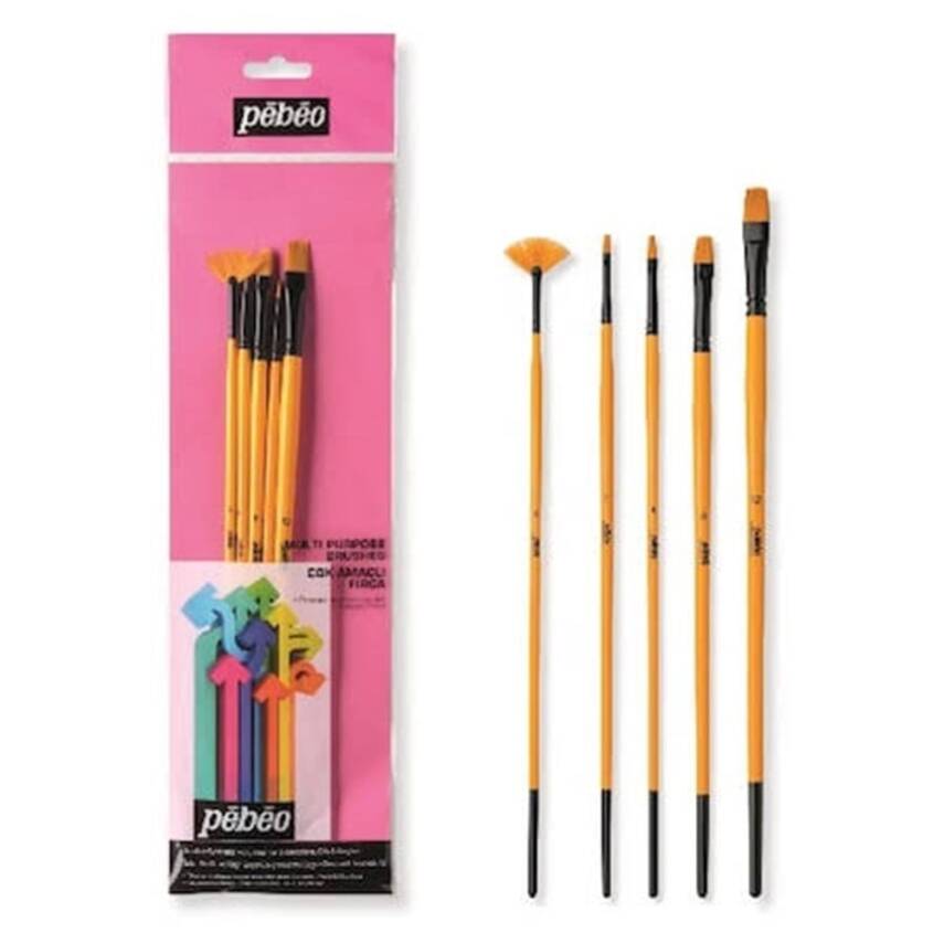 Pebeo Set-13 5-Piece Acrylic Paint Brush Set - 1