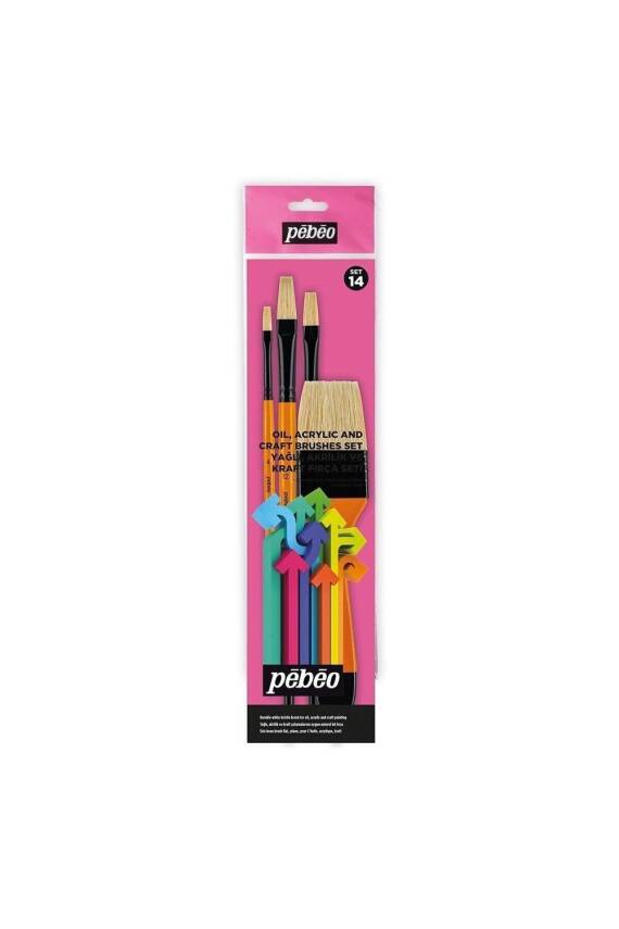 Pebeo Set-14 4-Piece Oil Paint Brush Set - 1