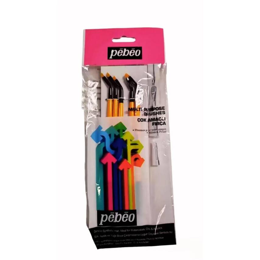 Pebeo Set-18/4 Yan Kıvrık Fırça Seti 5'li - 1