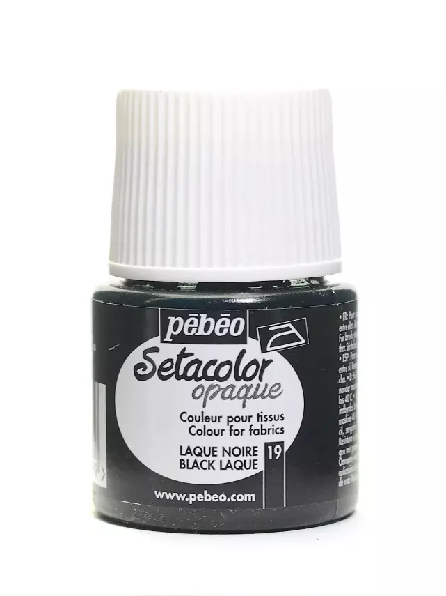 Pebeo Setacolor Opaque Fabric Paint 45 ml Laque Noire - 1