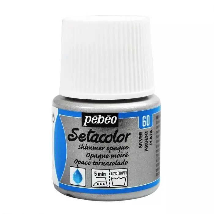 Pebeo Setacolor Opaque Fabric Paint 45 ml YD Argent Moire - 1