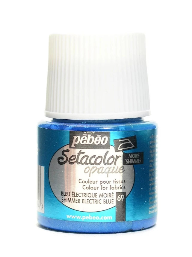 Pebeo Setacolor Opaque Fabric Paint 45 ml YD Blue Electric Moire - 1