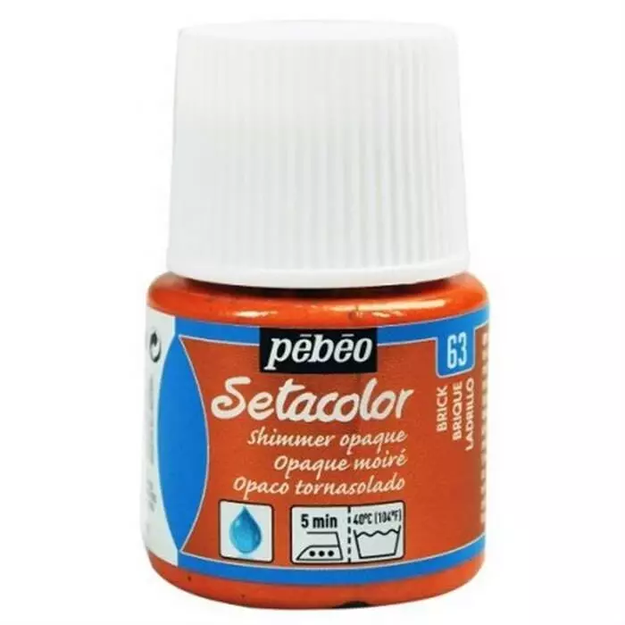 Pebeo Setacolor Opaque Fabric Paint 45 ml YD Brique Moire - 1