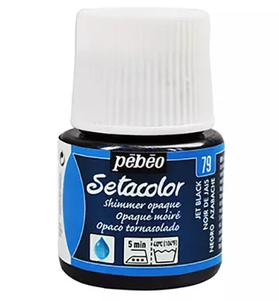 Pebeo Setacolor Opaque Fabric Paint 45 ml YD Noir De Jais Moire - 1